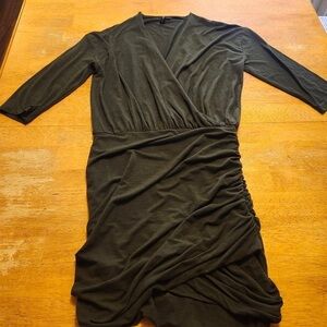 Elegant Olive Green Wrap Cotton On Dress size Large